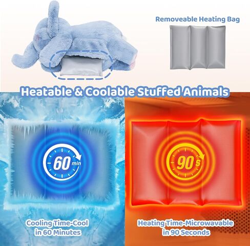 Weighted Stuffed Animals with Microwavable Heating Pad - 5lb Adjustable, Heatable & Coolable Cow Plush for Relaxation, Removable Inner Pad, Perfect Plush Gift for Kids, Adults (23 Inch) in Kuwait