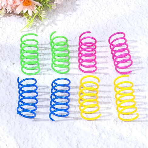 300 Pcs Cat Spring Toys, 4 Colors Plastic Spiral Interactive Coils for Indoor Cats, Swatting Biting Hunting Play for Kittens in Saudi Arabia