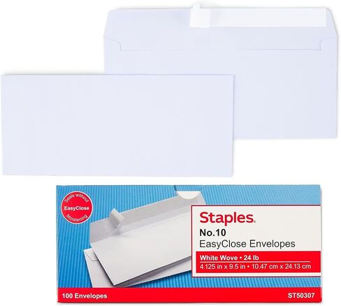Staples 394053 Easyclose #10 Envelopes 100/Box in Saudi Arabia