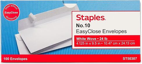 Staples 394053 Easyclose #10 Envelopes 100/Box in Saudi Arabia
