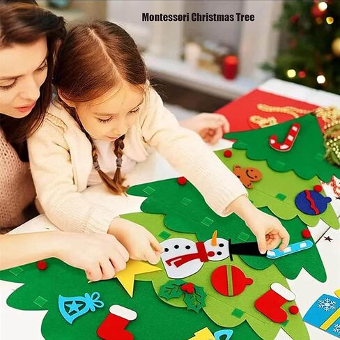 Everized Felt Christmas Tree for Toddlers, Toddler Christmas Tree, Felt Christmas Tree for Kids, Montessori Christmas Tree for Toddlers, Everized Interactive Christmas Tree for Toddlers in Saudi Arabia