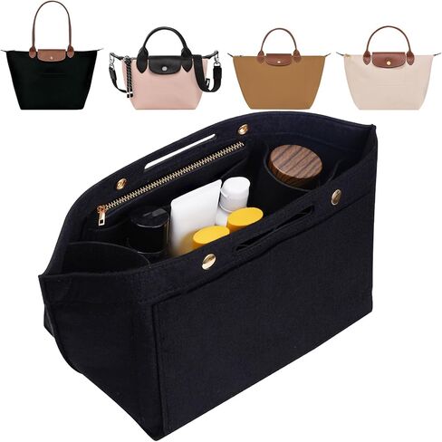 Purse Organizer Insert for LE PLIAGE Top Handle (Black, Medium) in Saudi Arabia