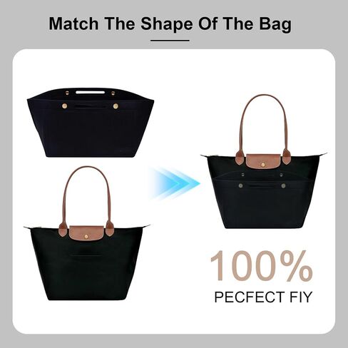 Purse Organizer Insert for LE PLIAGE Top Handle (Black, Medium) in Saudi Arabia