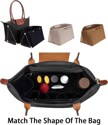 Purse Organizer Insert for LE PLIAGE Top Handle (Black, Medium) in Saudi Arabia