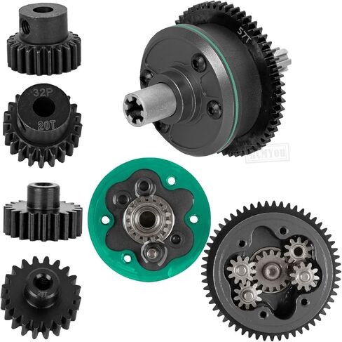 RC Center Gearbox Case & 57t Center التفاضلي مع ترقيات Pinions جزء 1/10 Kraton 4x4 4S BLX Outcast 4x4 4S BLX 1/8 MOJAVE 4X4 4S BLX in Kuwait