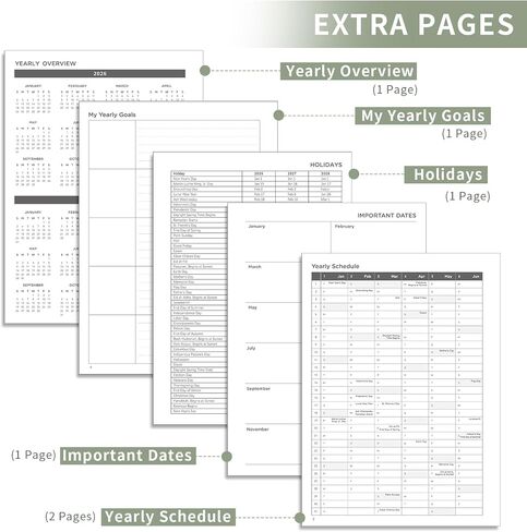 AHGXG 2026 Planner, Weekly and Monthly Planner, Large Size 8.5" x 11", 2026 Calendar, JAN 2026 - DEC 2026, Spiral Bound, Inner Pocket, Perfect for Office Home School Supplies, Sage Green in Kuwait