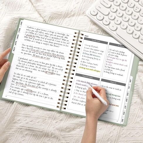 AHGXG 2026 Planner, Weekly and Monthly Planner, Large Size 8.5" x 11", 2026 Calendar, JAN 2026 - DEC 2026, Spiral Bound, Inner Pocket, Perfect for Office Home School Supplies, Sage Green in Kuwait