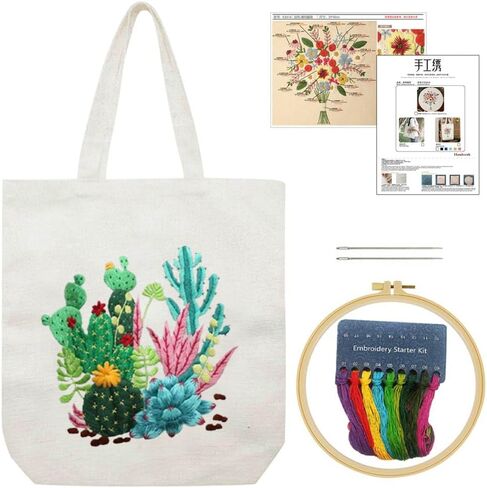 تشمل مجموعة تطريز حقيبة Yangshine Canvas مع نمط ، ومجموعات غرز المبتدئين للمبتدئين ، و Arts Arts Crafts Kit. in Kuwait