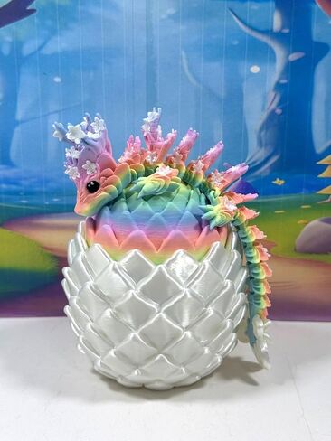 Dragon Baby Dragon المطبوع ثلاثي الأبعاد مع Dragon Egg ، 6 "قوس قزح مفصلاً Cherry Blossom Dragon ، لعبة تململ التوحد ADHD ، لعبة القدر التنفيذي ، BD004-MAC-WME in Kuwait
