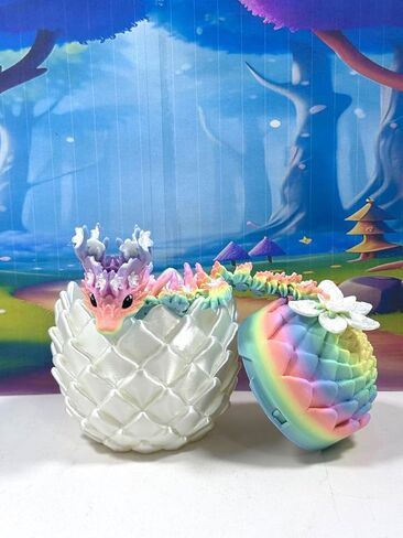 Dragon Baby Dragon المطبوع ثلاثي الأبعاد مع Dragon Egg ، 6 "قوس قزح مفصلاً Cherry Blossom Dragon ، لعبة تململ التوحد ADHD ، لعبة القدر التنفيذي ، BD004-MAC-WME in Kuwait