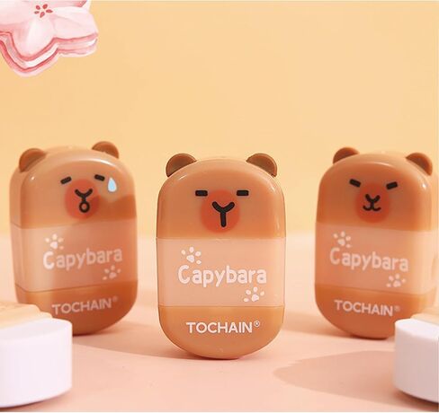 4 Pcs Cute 2-in-1 Pencil Sharpener & Eraser - Cartoon Cpaybara Pencil Sharpener Small Manual Pencil Sharpeners Kawaii Plastic Sharpeners for Girls Women Boys School Office Supplies (Capybara) in Saudi Arabia