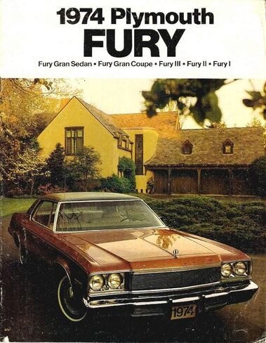 Jensales جميلة ومصلية 1974 كتيب مبيعات Plymouth Fury Dealistric in Saudi Arabia