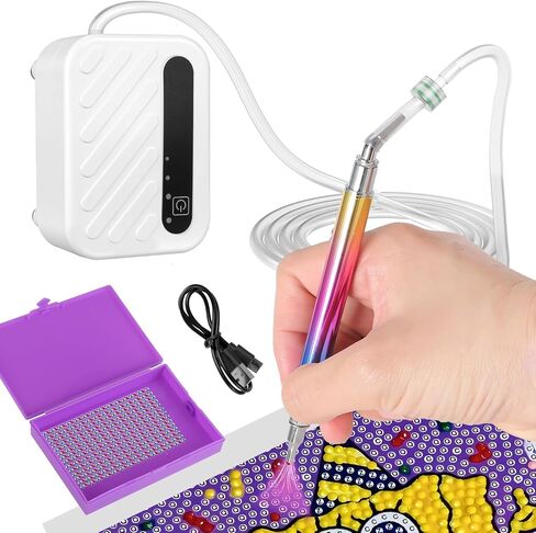 Electric Diamond Art Painting Pen with Adjustable Suction, 3 Mode Suction and Low Noise Wireless Vacuum Diamond Painting Pen Kits with Storage Case for Adults & Kids in Saudi Arabia