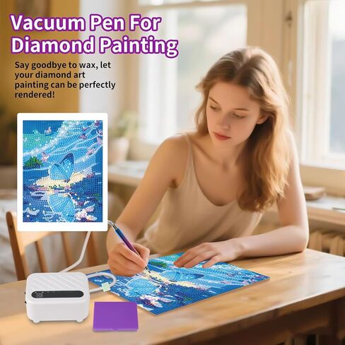 Electric Diamond Art Painting Pen with Adjustable Suction, 3 Mode Suction and Low Noise Wireless Vacuum Diamond Painting Pen Kits with Storage Case for Adults & Kids in Saudi Arabia