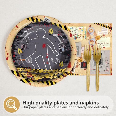 96pcs Murder Mystery Serqued Party Supplies Top Secret Plates and Fedical Secret Agent Agent Active Tabletists مجموعات لأدوات الهالوين مسرح الجريمة غرفة الهروب الأطفال. in Saudi Arabia