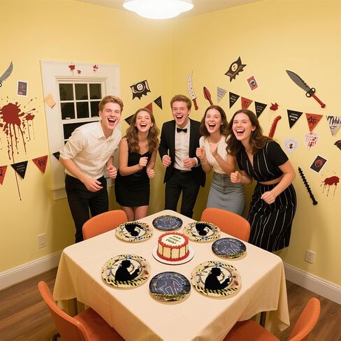 96pcs Murder Mystery Serqued Party Supplies Top Secret Plates and Fedical Secret Agent Agent Active Tabletists مجموعات لأدوات الهالوين مسرح الجريمة غرفة الهروب الأطفال. in Saudi Arabia