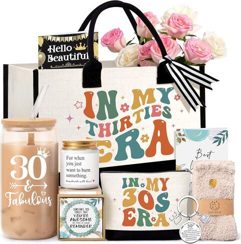 50th Birthday Gifts for Her, 50 Year Old Fabulous Gifts for Women, Unique 50th Happy Birthday Ideas with Canvas Tote Bag Glass Cup Candle, Perfect for Mom Sister Friend Wife Daughter Coworker in Saudi Arabia