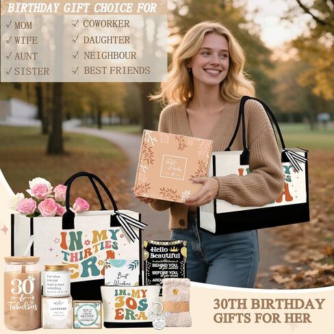 50th Birthday Gifts for Her, 50 Year Old Fabulous Gifts for Women, Unique 50th Happy Birthday Ideas with Canvas Tote Bag Glass Cup Candle, Perfect for Mom Sister Friend Wife Daughter Coworker in Saudi Arabia