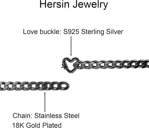 HERSIN Permanent Bracelet Kit – Locking Heart Clasp DIY Bracelet Set for Couples, Friends, and Family – Unique Jewelry for Anniversary in Kuwait