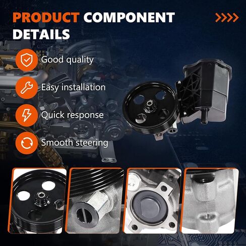 Power Steering Pump 21-5456 with Pulley Fits for 2006 2007 2008 2009 2010 2011 Civic 1.8L, OE-Quality Power Assist Pump, Replace OE 21-5456 55-5822 56110-RNA-A01 36-215668 in Saudi Arabia