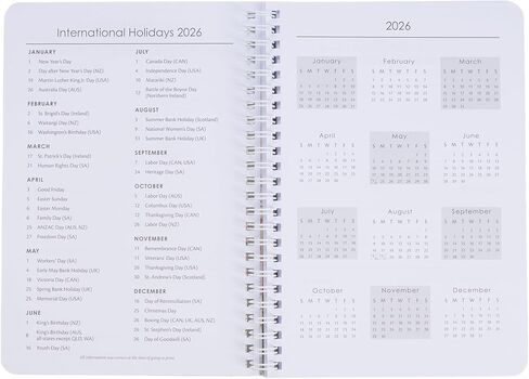 Christian Art Gifts 2026 Compact Spiral-bound 12 Month Planner for Women: Be Still & Know Encouraging Scripture, Daily Planning, Organizing, Reminders, Appointments, Cute Teal Multicolor Floral & Gold in Kuwait