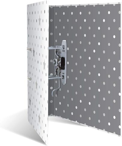 Herma 7191 Folder A4 Stars - White Striped, Pack of 10, 7 cm Wide, Cardboard Lever Arch File with Inner Print for School and Office, Sturdy Children's Ring Binder Set Made of Cardboard for Boys and in Kuwait