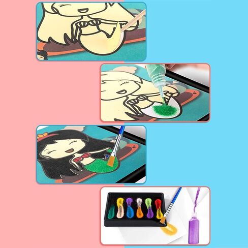 مجموعة الرمال الفنية Allazone ، زجاجات فنية رملية ملونة للرسم DIY ، الرسم والحرف ، ديكور (60 لونًا ، 4.6 رطل) in Saudi Arabia