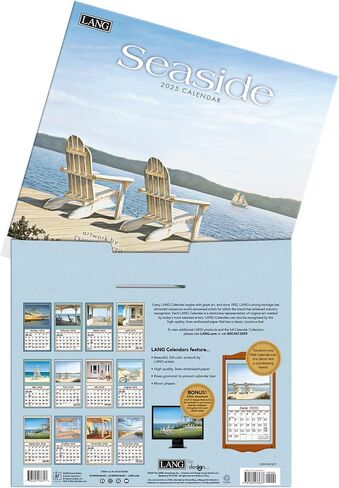 Lang Companies, Seaside 2026 Wall Calendar by Daniel Pollera, 13.4'' X 12'', 12-Month Calendar with Stapled Binding in Saudi Arabia