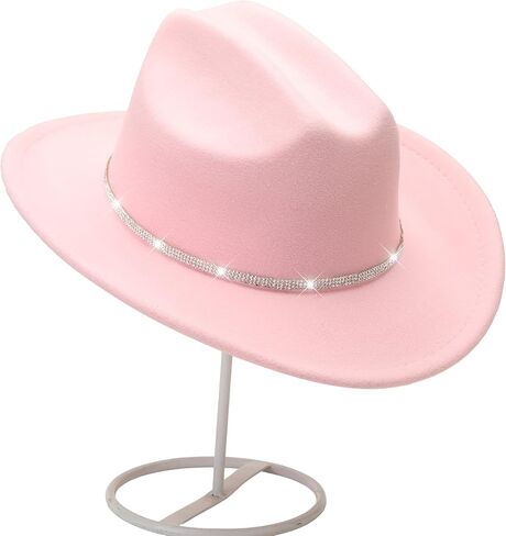 Kids Cowboy Hat for Girls Boys Western Cowgirl Hat for Kid with Buckle Belt Unisex Wide Brim Fedora Hat in Kuwait