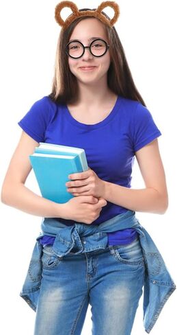 4 حزمة أزياء الأزياء مجموعة الأزياء-3pcs أذني الأذنين ونظارات إطار مستديرة 1pcs لملابس الحفلات في عيد الهالوين. in Saudi Arabia