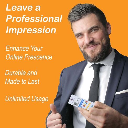 Google Review Tap Card by Revuzee (3 Pack) مع رمز الاستجابة السريعة وشعارك المخصص | NFC وعلامة رمز QR مخصص للأعمال | يتضمن التحليلات والصفحة المقصودة القابلة للتخصيص | أبيض in Kuwait