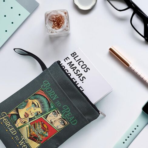 Born to Read Forced to Work Book Sleeve - Zippered 9x12 Paperback Cover with Handle and Front Pocket, Book Lover Gifts for Women in Saudi Arabia