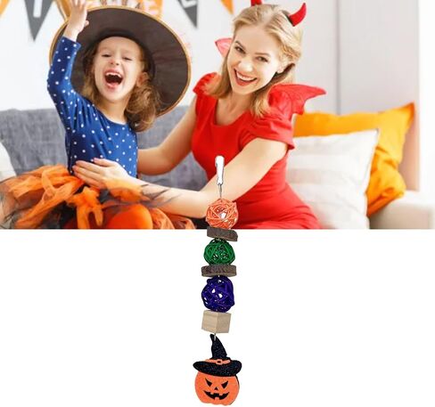 ديكور Plplaaoo Halloween Pumpkin للببغاء ، الببغاء ، الهامستر والحيوانات الأليفة الصغيرة مضغ - الخشب ، الروطان ، Love - Leaf Pumpkin Lolor in Kuwait