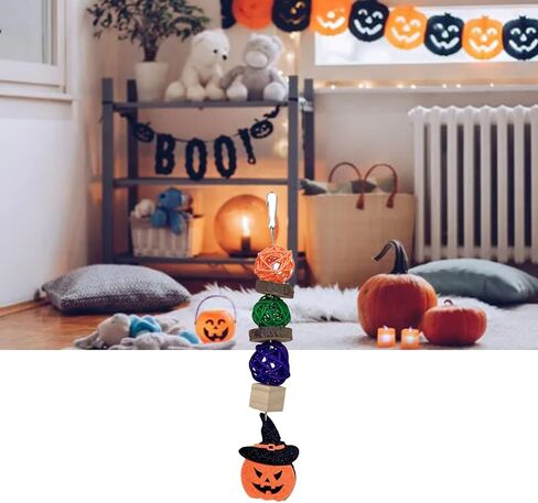 ديكور Plplaaoo Halloween Pumpkin للببغاء ، الببغاء ، الهامستر والحيوانات الأليفة الصغيرة مضغ - الخشب ، الروطان ، Love - Leaf Pumpkin Lolor in Kuwait