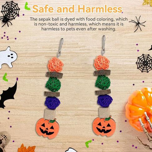 ديكور Plplaaoo Halloween Pumpkin للببغاء ، الببغاء ، الهامستر والحيوانات الأليفة الصغيرة مضغ - الخشب ، الروطان ، Love - Leaf Pumpkin Lolor in Kuwait