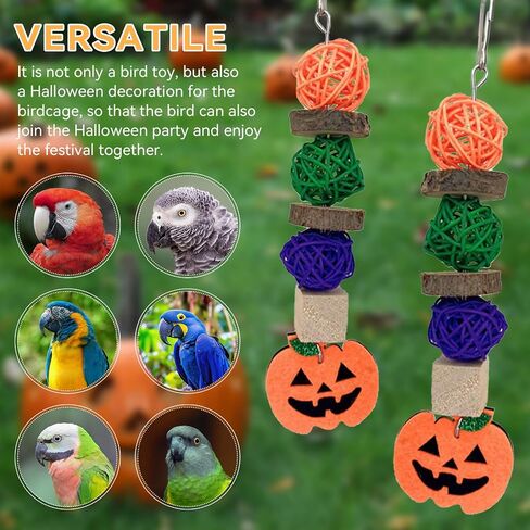 ديكور Plplaaoo Halloween Pumpkin للببغاء ، الببغاء ، الهامستر والحيوانات الأليفة الصغيرة مضغ - الخشب ، الروطان ، Love - Leaf Pumpkin Lolor in Kuwait