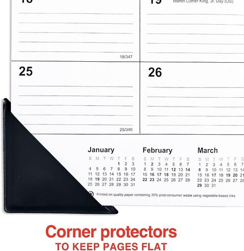 Staples 2026 Year 18" x 11" Monthly Desk Pad Calendar, White/Black (ST17392-26) in Saudi Arabia