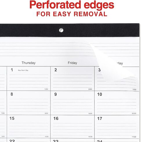 Staples 2026 Year 18" x 11" Monthly Desk Pad Calendar, White/Black (ST17392-26) in Saudi Arabia