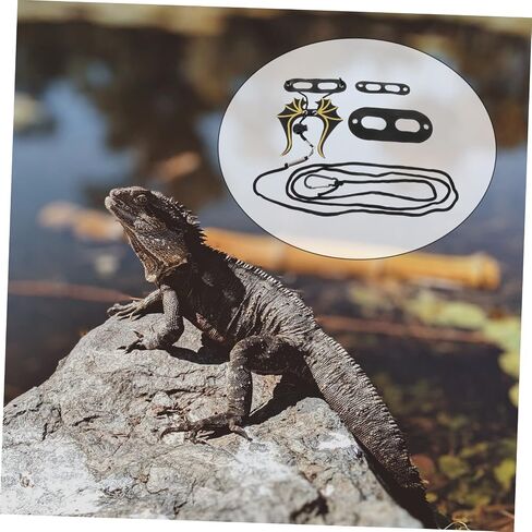 Sosoport 1SET Leopard Gecko Harnesses Lizard Leash Traction Rope Pet reptiles tharness in Kuwait