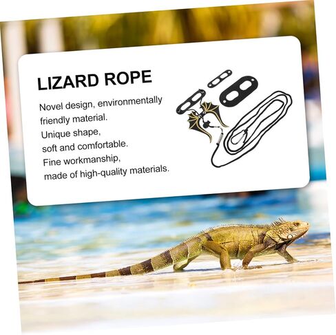 Sosoport 1SET Leopard Gecko Harnesses Lizard Leash Traction Rope Pet reptiles tharness in Kuwait
