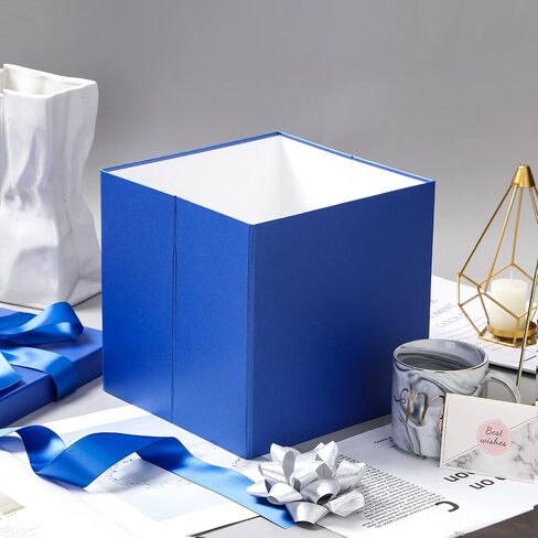 صندوق هدايا Ruspepa Royal Blue متوسطة مع أغطية ، وورق الشريط والأنسجة ، وصندوق هدايا قابل للطيات مثالي لعيد الميلاد ، والتخرج ، وعيد الأب ، وعروض الزفاف والعروض ، و 10 × 10 × 10 بوصات ، و 1 PCS in Saudi Arabia
