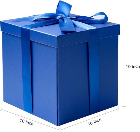 صندوق هدايا Ruspepa Royal Blue متوسطة مع أغطية ، وورق الشريط والأنسجة ، وصندوق هدايا قابل للطيات مثالي لعيد الميلاد ، والتخرج ، وعيد الأب ، وعروض الزفاف والعروض ، و 10 × 10 × 10 بوصات ، و 1 PCS in Saudi Arabia