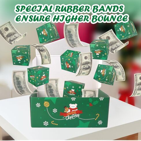 Surprise Home Box Box Money Box ، صندوق هدايا مربع المفاجئ مقابل أموال الانفجار ، 12 ترتد قابلة للطي المرتفع مربع هدايا الانفجار المفاجئ لحفلة عيد الميلاد ، ومربع هدايا الانفجار النقدي in Saudi Arabia