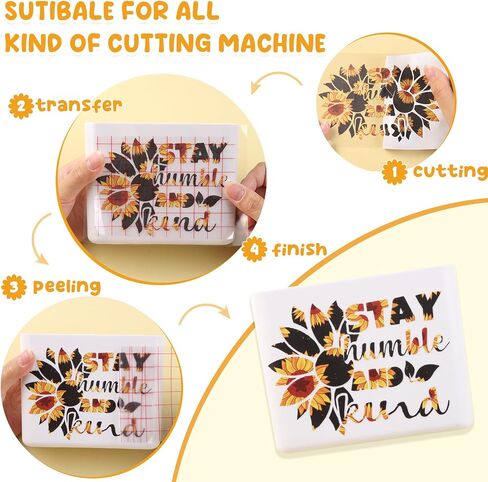 Tintnut Sunflower Vinyl - 7 Sheets 12 "x10" لآلة Cricut ، صفائح لاصق الأزهار ، فينيل نمط in Kuwait