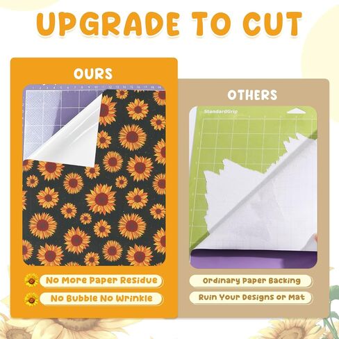 Tintnut Sunflower Vinyl - 7 Sheets 12 "x10" لآلة Cricut ، صفائح لاصق الأزهار ، فينيل نمط in Kuwait