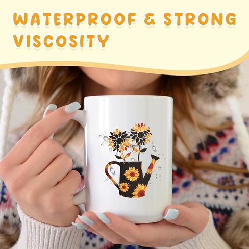 Tintnut Sunflower Vinyl - 7 Sheets 12 "x10" لآلة Cricut ، صفائح لاصق الأزهار ، فينيل نمط in Kuwait