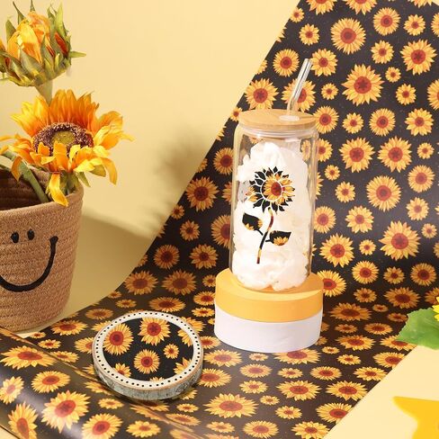 Tintnut Sunflower Vinyl - 7 Sheets 12 "x10" لآلة Cricut ، صفائح لاصق الأزهار ، فينيل نمط in Kuwait