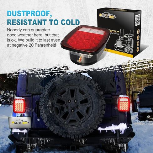 Partsam Pair 38 LED Universal Tail Brake Turn Stop License Back up Reverse Lights Rear Combination for Wrangler YJ TJ CJ Truck Trailer Boat RV,12V Stud Mounted Lamps Waterproof,Pack of 2 in Kuwait