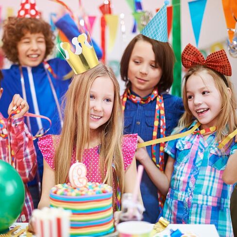 BREMOROU 11 PCS HIRDIAN Party Hats Pastel Mini Party Hats CHESS CHESS CONE CONE HAT مع POM POMS و GOLD CROWN PAPERTS COTALLUTION FOR in Saudi Arabia