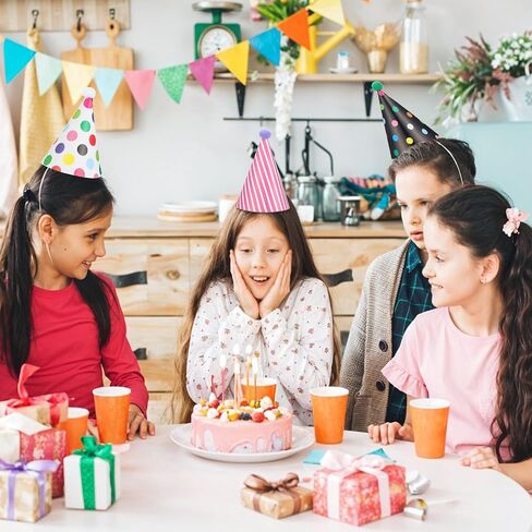 BREMOROU 11 PCS HIRDIAN Party Hats Pastel Mini Party Hats CHESS CHESS CONE CONE HAT مع POM POMS و GOLD CROWN PAPERTS COTALLUTION FOR in Saudi Arabia